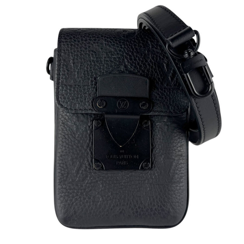 Louis Vuitton Shoulder Bag Monogram Lock Vertical Wearable Wallet Leather Black